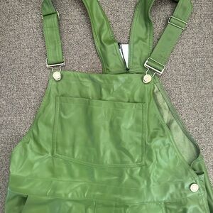 WeWoreWhat green vegan leather shorts overall